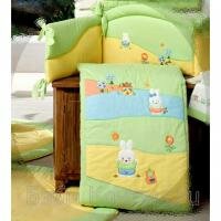 Одеяло из ткани пике с вышив. д/кроватки в уп. Babypiu 49.155VERDE