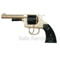 Металлический 12-зарядный револьвер Edison Giocattoli Oregon Gold 19725