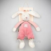 654021 R0 Игрушка мягкая Moulin Roty Зайка в розовый в комбинезоне 29см