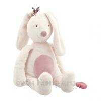 654041 R0 Игрушка мягкая Moulin Roty Зайка музыкальный с бантом 28см