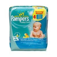 Салфетки увлажненные Pampers Baby Fresh сменный блок 4х64 шт