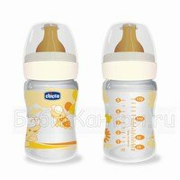 Бутылочка пластиковая 150 мл, соска латекс Chicco 60055.00.04