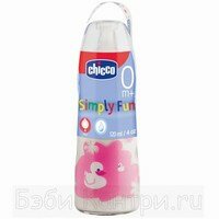 Бутылочка ст. 120 мл, с/с, 1 отв, норм.поток /мини Chicco 71100.01.04