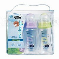 Bebe Confort Комплект из 3 бутылочек Evidence 270 мл с силиконовой соской 30000598