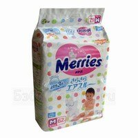 Японские подгузники Merries 6-11 кг 62 +2 шт.