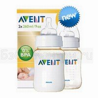 Бутылочка для кормления 260мл (уп. 2шт.) BPA-Free Avent 86590
