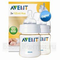 Бутылочка для кормления (125мл) (уп. 2шт) BPA-Free Avent 86480