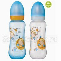 Бутылочка 240 мл, бел/син/оранж, Nina & Martin,соска лат 3 скор.пот Bebe Confort 30000523/30000524