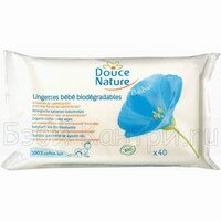 Влажные детские салфетки Био 40 шт Douce Nature 0005023
