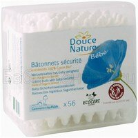 Детские ватные палочки с ограничителем 56 шт Douce Nature 0005024