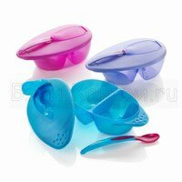 Глубокая тарелка на 2 отделения с крышкой и ложечкой Tommee Tippee 43023461