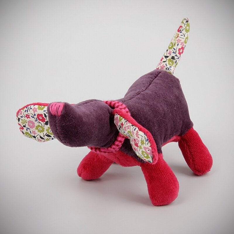 642503 R0 Игрушка мягкая Moulin Roty мини-такса в домике 19 см