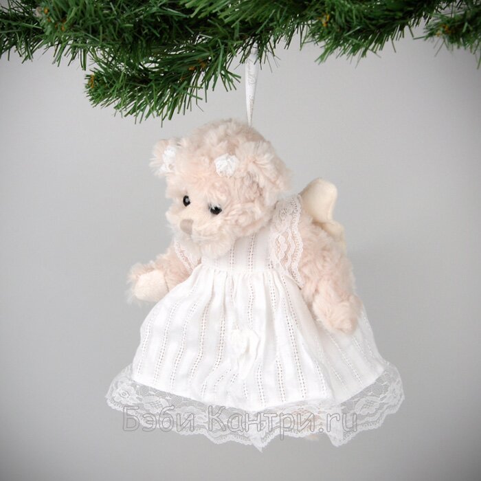 7340031306232 R0 Игрушка мягкая Bukowski Мишка в белом платье Natalie-Angel (25cm)