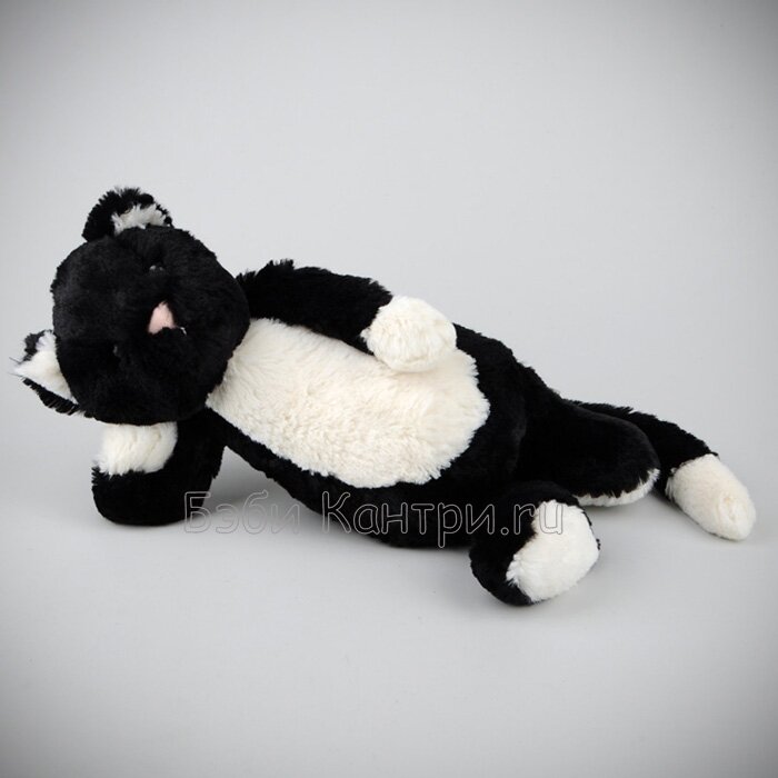 BAS3CBW 0 R0 Игрушка мягкая Jellycat Кот черный с белыми пятнами сидячий 31см